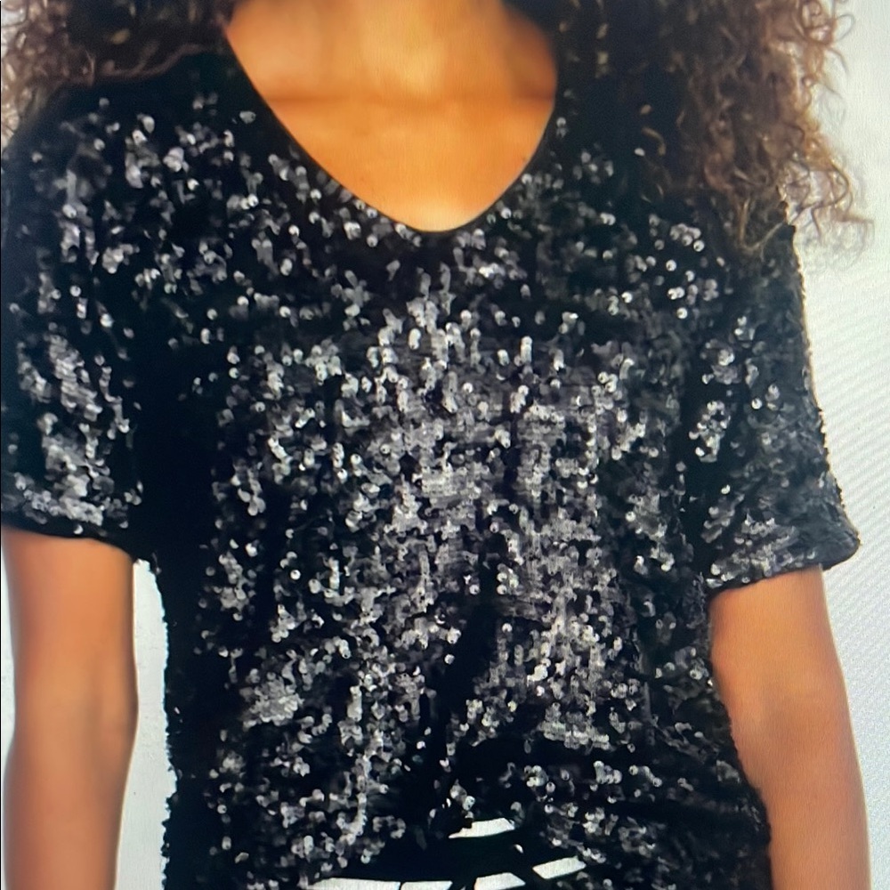 Black Sequin Women's Top